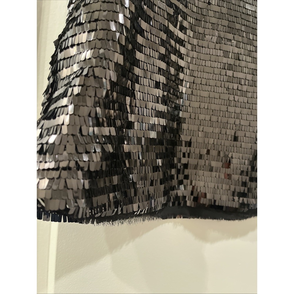 WHO WHAT WEAR Women's Black Sequin Crew Neck Sleeveless Pullover Tank Top M - Picture 3 of 12